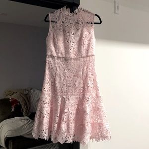 Beautiful baby pink lace, midi dress